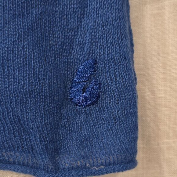 Goa Cashmere Blue V Neck Delicate Sweater Top - Picture 2 of 6